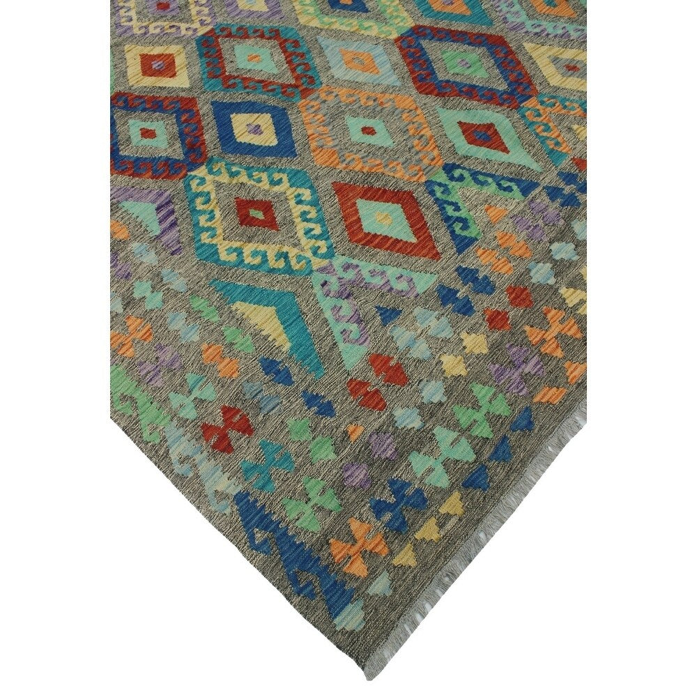Noori Rug Sangat Kilim Sophie Brown/Red Rug - 8'4 x 11'1