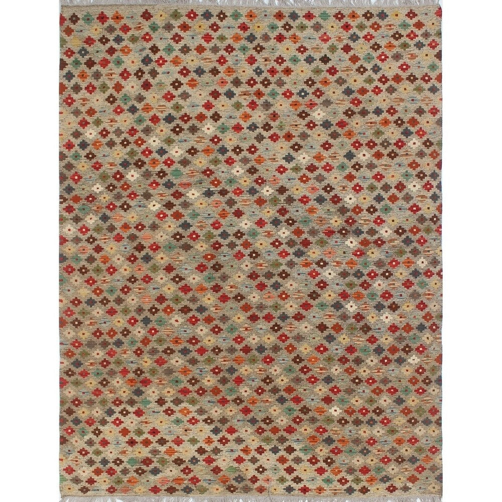 Sangat Kilim Yardley Beige/Rusty-Red Rug (6'0 x 7'10)