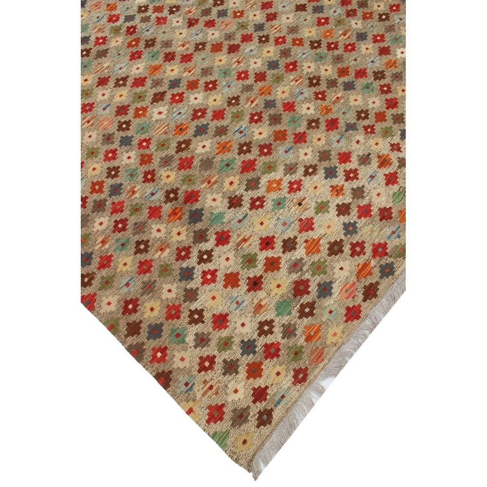 Sangat Kilim Yardley Beige/Rusty-Red Rug (6'0 x 7'10)