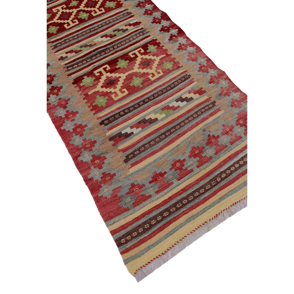 Sangat Rosa Rust/Green Wool Runner Rug