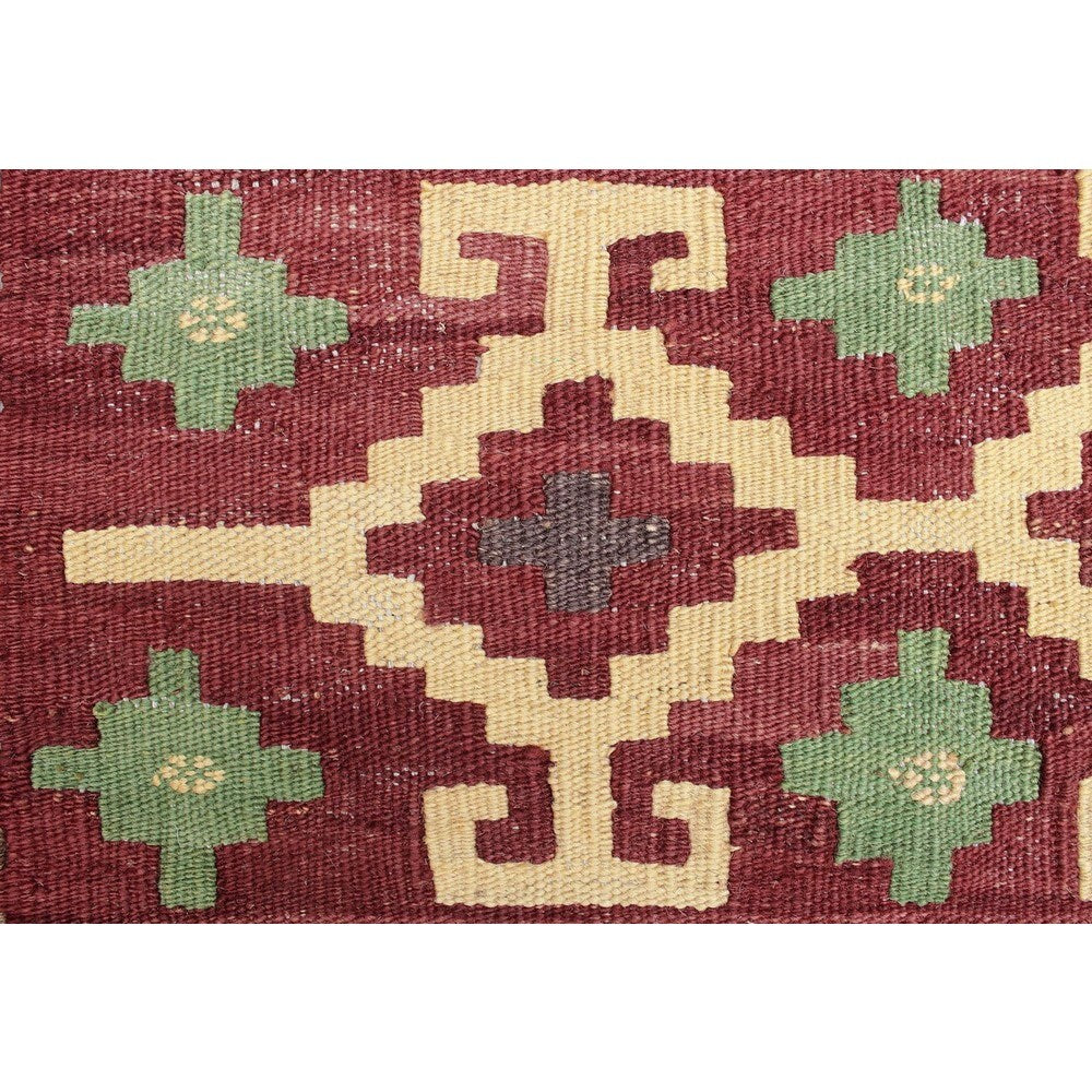 Sangat Rosa Rust/Green Wool Runner Rug