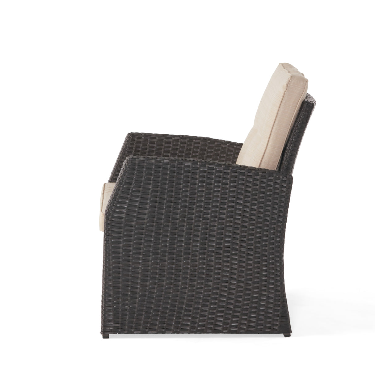 Sanger Wicker Outdoor Club Chair with Cushions by Christopher Knight Home