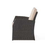 Sanger Wicker Outdoor Club Chair with Cushions by Christopher Knight Home