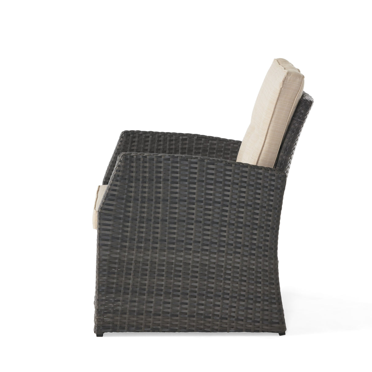 Sanger Wicker Outdoor Club Chair with Cushions by Christopher Knight Home