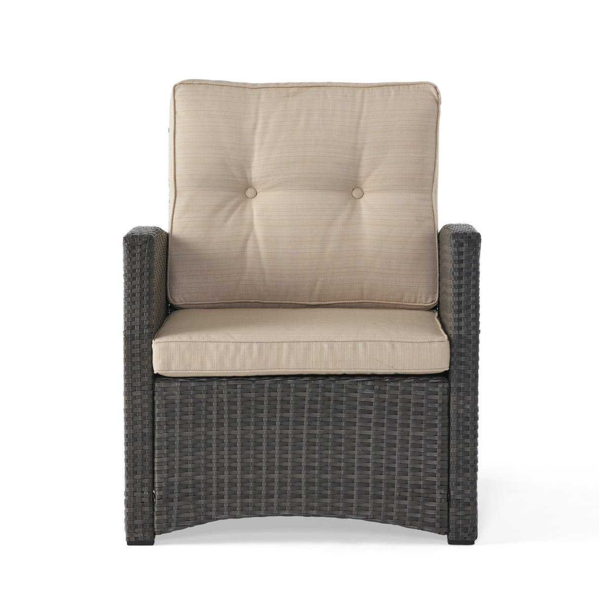 Sanger Wicker Outdoor Club Chair with Cushions by Christopher Knight Home