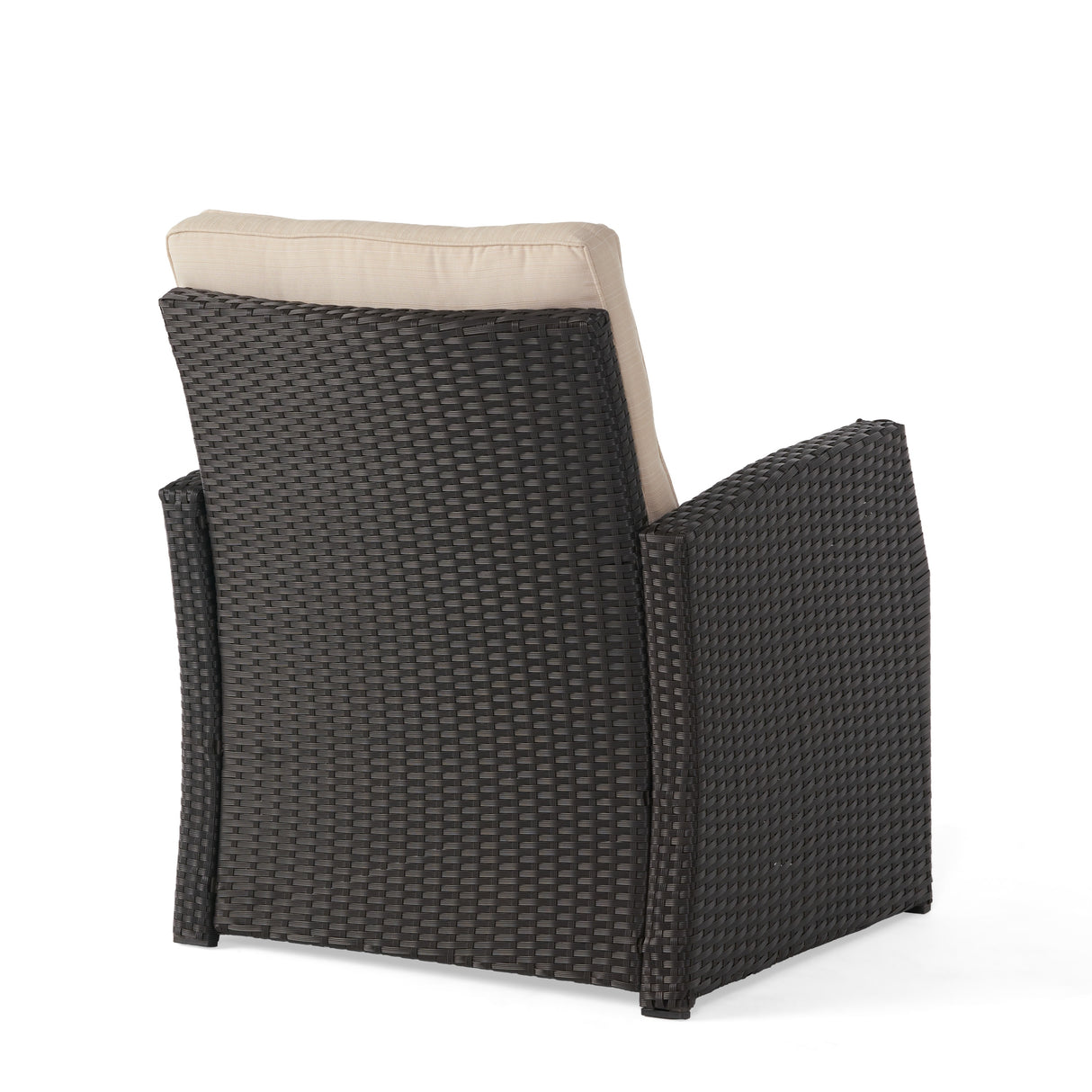 Sanger Wicker Outdoor Club Chair with Cushions by Christopher Knight Home