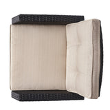 Sanger Wicker Outdoor Club Chair with Cushions by Christopher Knight Home