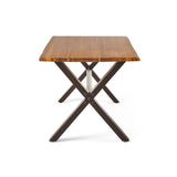 Sanibel Acacia Wood and Iron Outdoor Dining Table by Christopher Knight Home