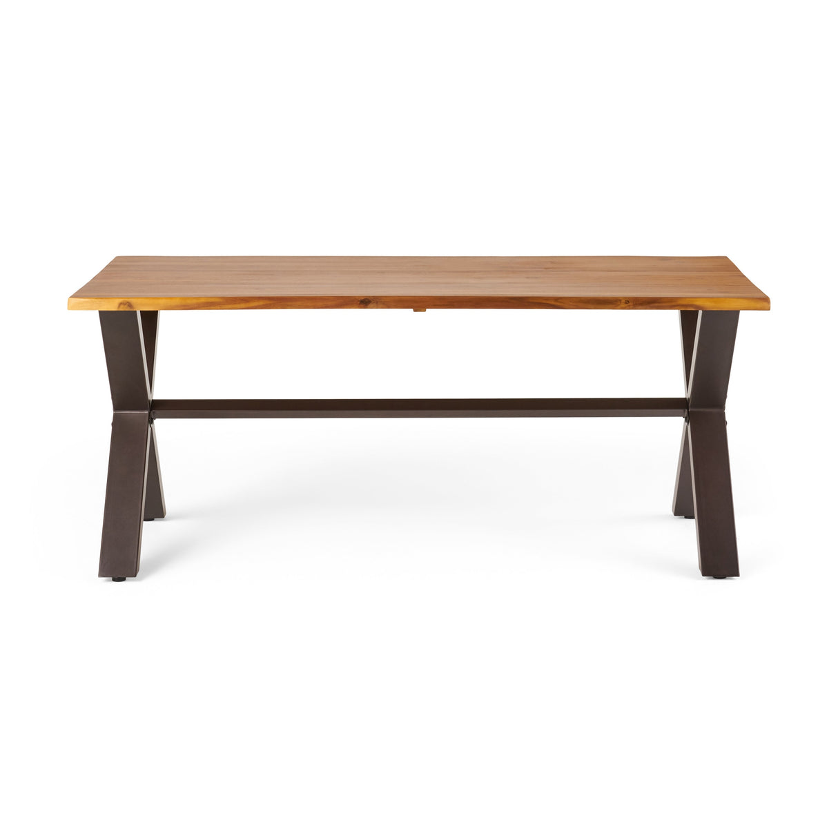 Sanibel Acacia Wood and Iron Outdoor Dining Table by Christopher Knight Home