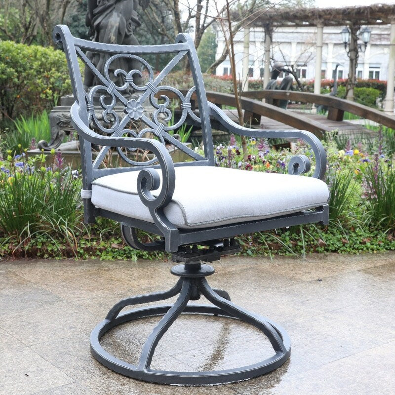 Sanibel Cast Aluminum Swivel Rocker with Cushion (Set of 2)