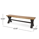 Sanibel Outdoor Acacia Wood Rustic Bench by Christopher Knight Home