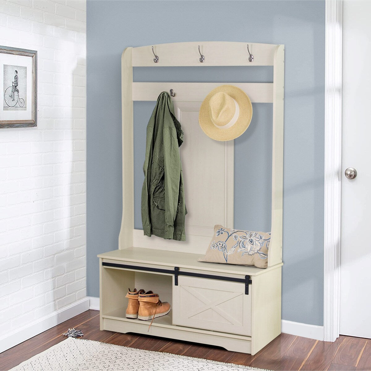 Saint Birch Hawksbury Transitional Hall Tree and Shoe Bench