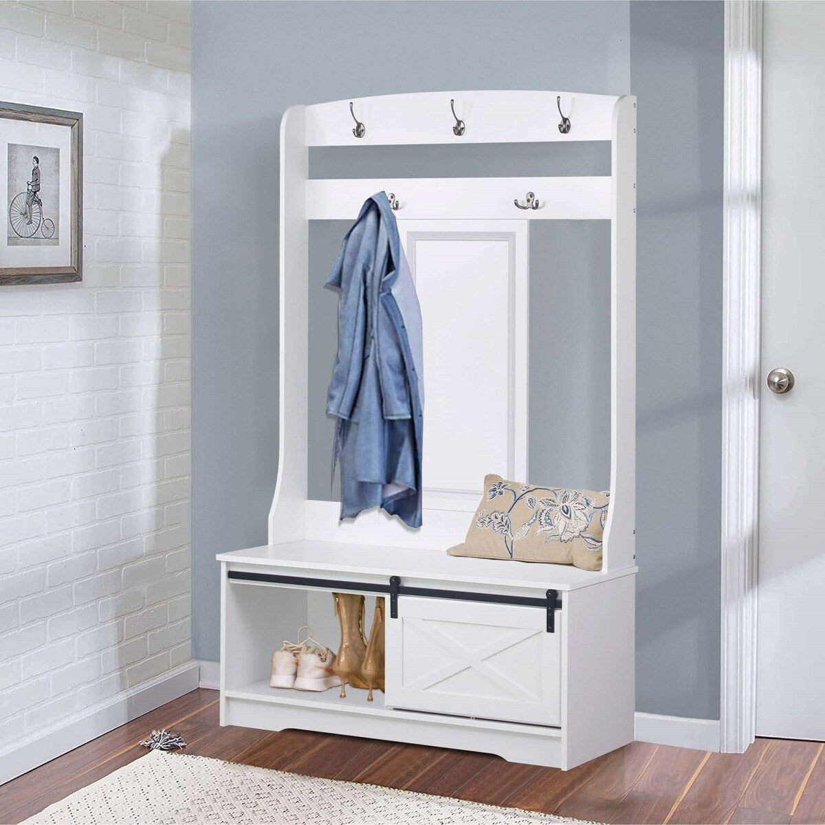 Saint Birch Hawksbury Transitional Hall Tree and Shoe Bench