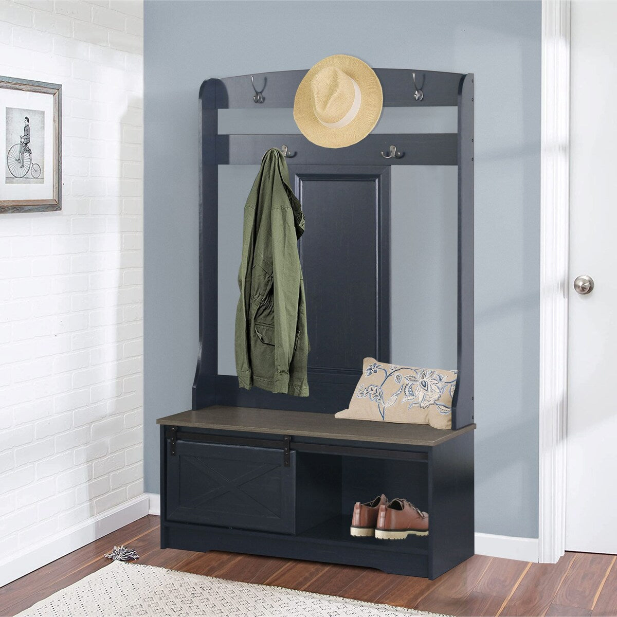 Saint Birch Hawksbury Transitional Hall Tree and Shoe Bench
