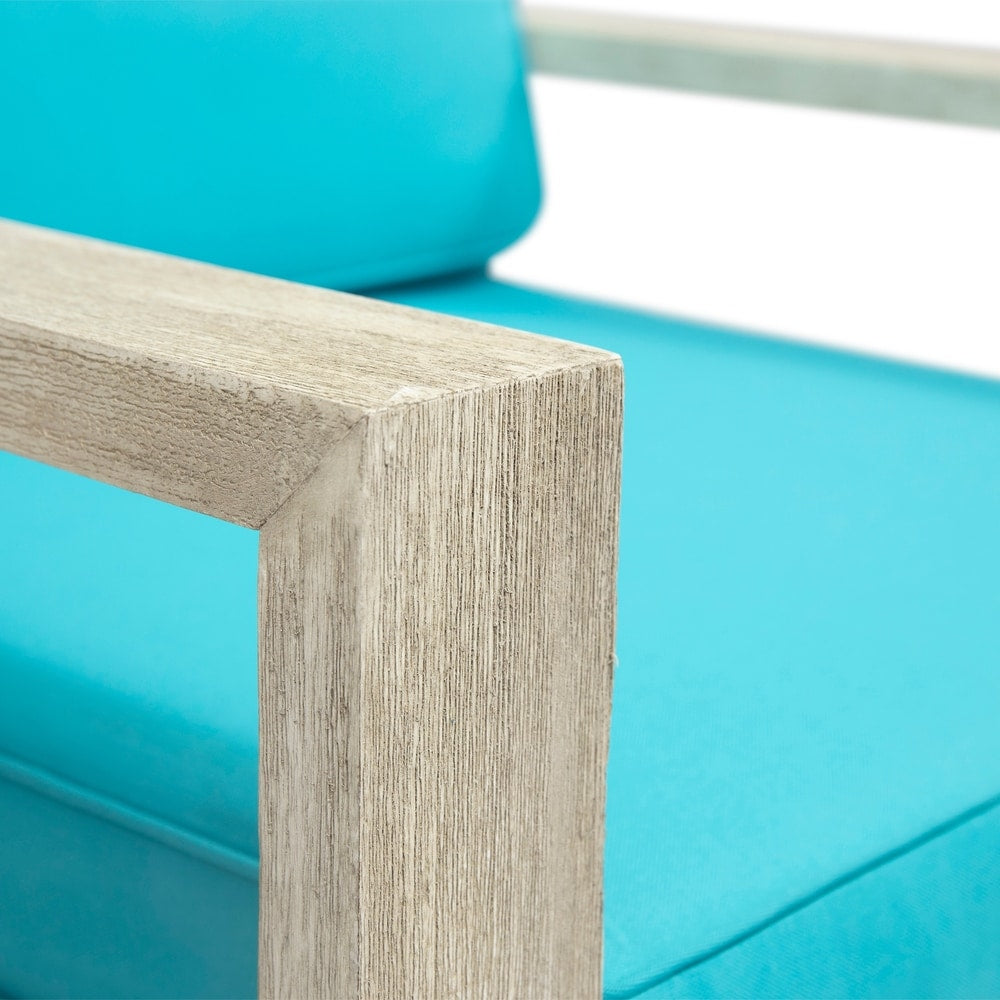 Santa Ana Outdoor Acacia Wood Club Chairs with Cushions (Set of 2) by Christopher Knight Home