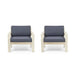 Santa Ana Outdoor Acacia Wood Club Chairs with Cushions (Set of 2) by Christopher Knight Home