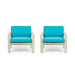 Santa Ana Outdoor Acacia Wood Club Chairs with Cushions (Set of 2) by Christopher Knight Home