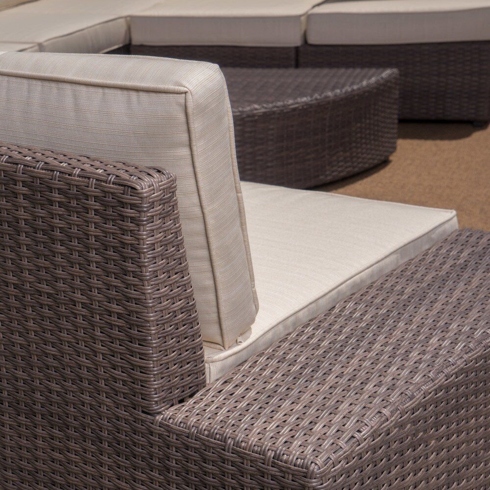 Santa Cruz Outdoor 8-piece Wicker Sofa Set with Water Resistant Cushions by Christopher Knight Home