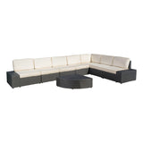 Santa Cruz Outdoor 8-piece Wicker Sofa Set with Water Resistant Cushions by Christopher Knight Home