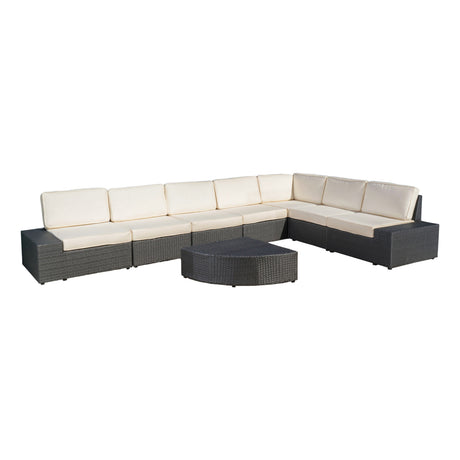 Santa Cruz Outdoor 8-piece Wicker Sofa Set with Water Resistant Cushions by Christopher Knight Home
