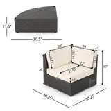Santa Cruz Outdoor 8-piece Wicker Sofa Set with Water Resistant Cushions by Christopher Knight Home