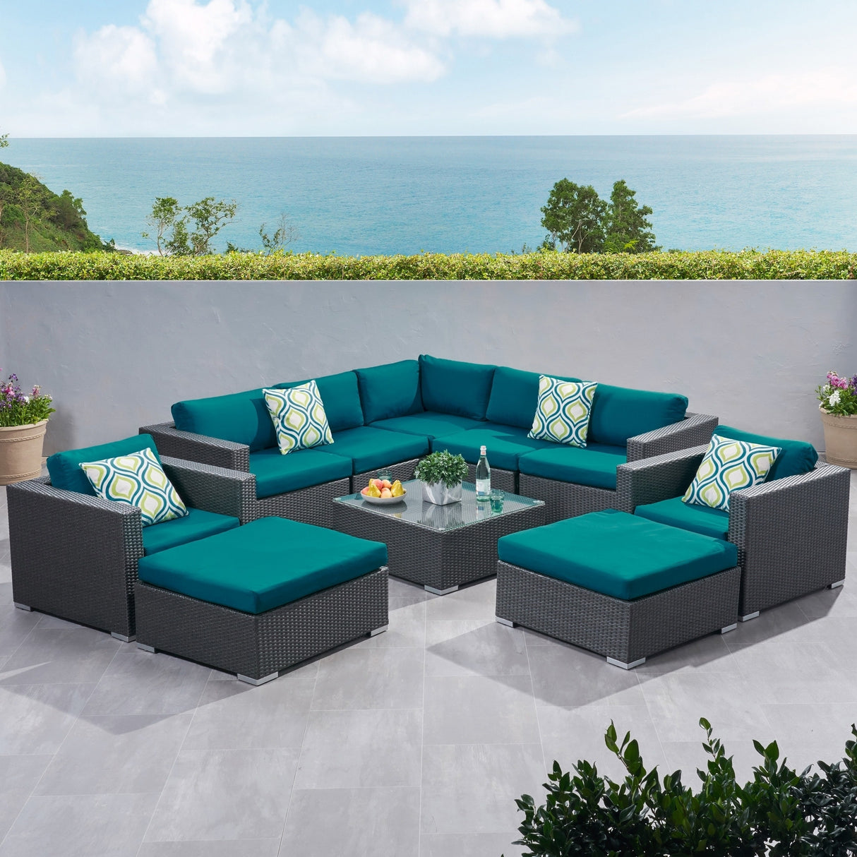 Santa Rosa Outdoor 10-piece Sectional Set by Christopher Knight Home