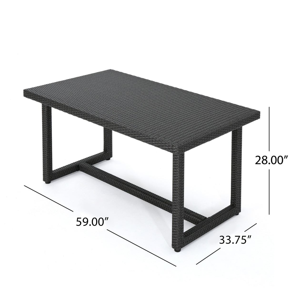 Santa Rosa Outdoor 59-inch Rectangle Wicker Dining Table by Christopher Knight Home - 28.00"H x 59.00"L x 34.00"D