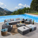 Santa Rosa Outdoor 6 Seater Wicker Sectional with Aluminum Frame by Christopher Knight Home
