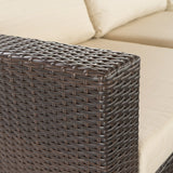 Santa Rosa Outdoor 6 Seater Wicker Sectional with Aluminum Frame by Christopher Knight Home