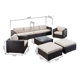 Santa Rosa Outdoor 6 Seater Wicker Sectional with Aluminum Frame by Christopher Knight Home