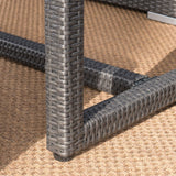 Santa Rosa Outdoor 7-Piece Rectangle Aluminum Wicker Dining Sofa Set with Cushions by Christopher Knight Home