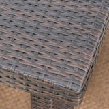 Santa Rosa Outdoor 7-Piece Rectangle Aluminum Wicker Dining Sofa Set with Cushions by Christopher Knight Home