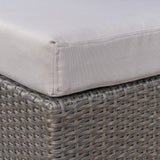 Santa Rosa Outdoor 7-Piece Rectangle Aluminum Wicker Dining Sofa Set with Cushions by Christopher Knight Home