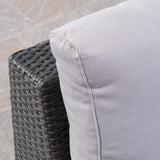 Santa Rosa Outdoor 7 Seater Wicker Sofa Sectional Set with Aluminum Frame and Cushions by Christopher Knight Home