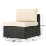 Santa Rosa Outdoor 7 Seater Wicker Sofa Sectional Set with Aluminum Frame and Cushions by Christopher Knight Home