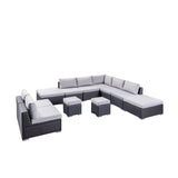 Santa Rosa Outdoor 7 Seater Wicker Sofa Sectional Set with Aluminum Frame and Cushions by Christopher Knight Home
