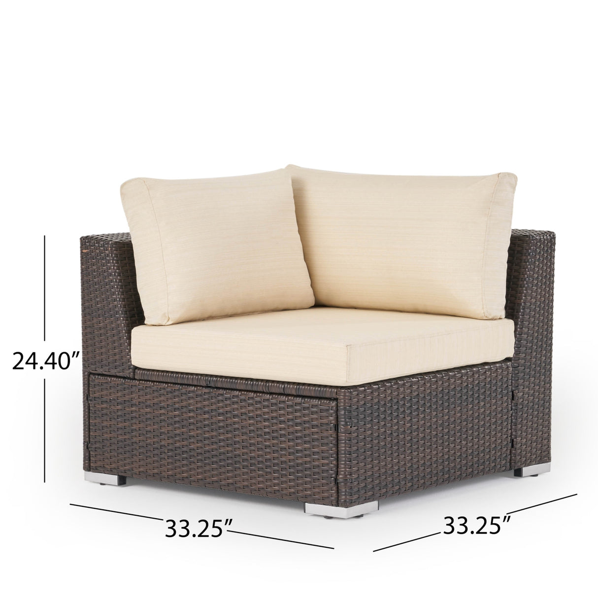 Santa Rosa Outdoor 7 Seater Wicker Sofa Sectional Set with Aluminum Frame and Cushions by Christopher Knight Home