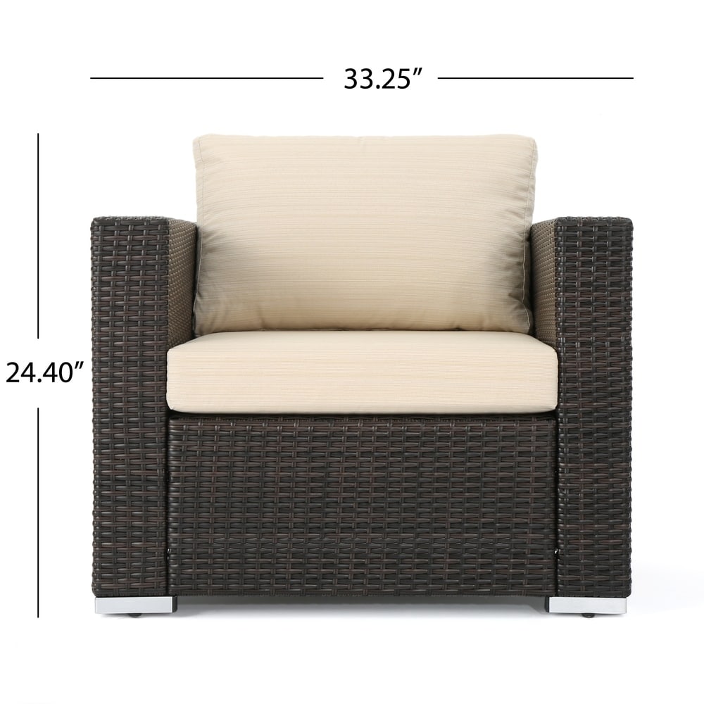 Santa Rosa Outdoor 7-piece Wicker Sectional Sofa Set with Cushions by Christopher Knight Home