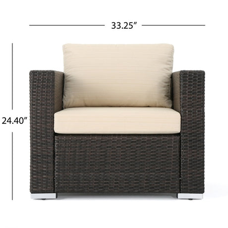 Santa Rosa Outdoor 7-piece Wicker Sectional Sofa Set with Cushions by Christopher Knight Home