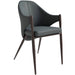 Sante Upholstered Leather Dining Chair with Powder Coated Steel Legs by LeisureMod