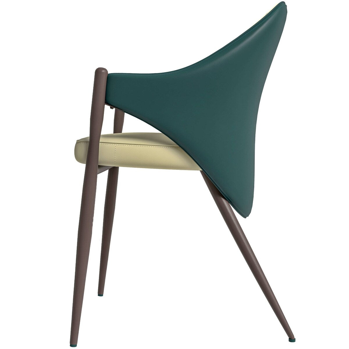 Sante Upholstered Leather Dining Chair with Powder Coated Steel Legs by LeisureMod