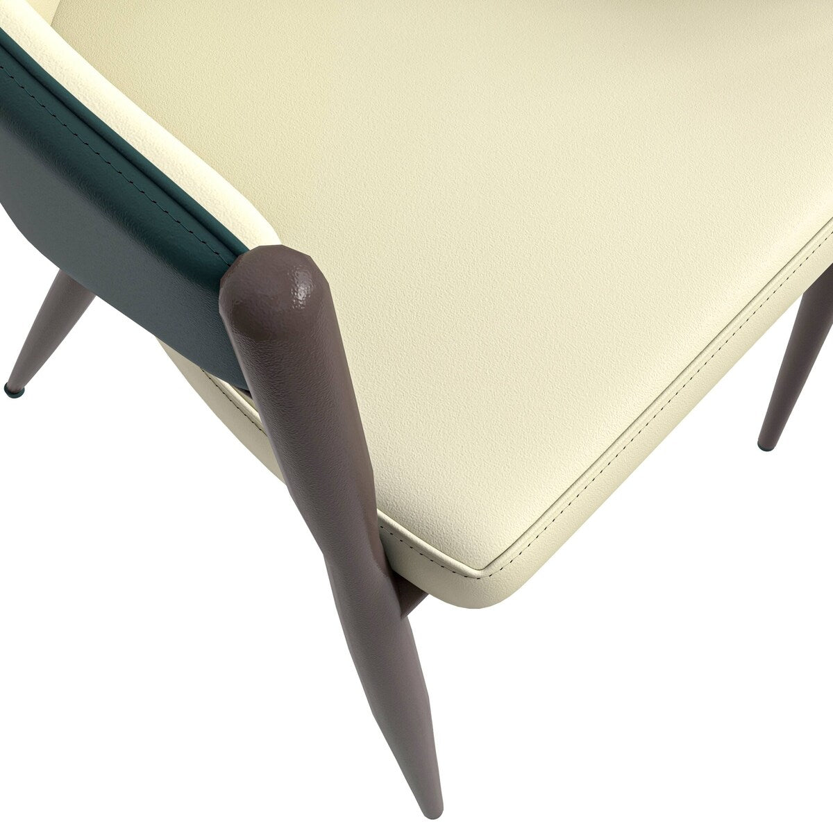 Sante Upholstered Leather Dining Chair with Powder Coated Steel Legs by LeisureMod