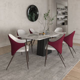 Sante Upholstered Leather Dining Chair with Powder Coated Steel Legs by LeisureMod