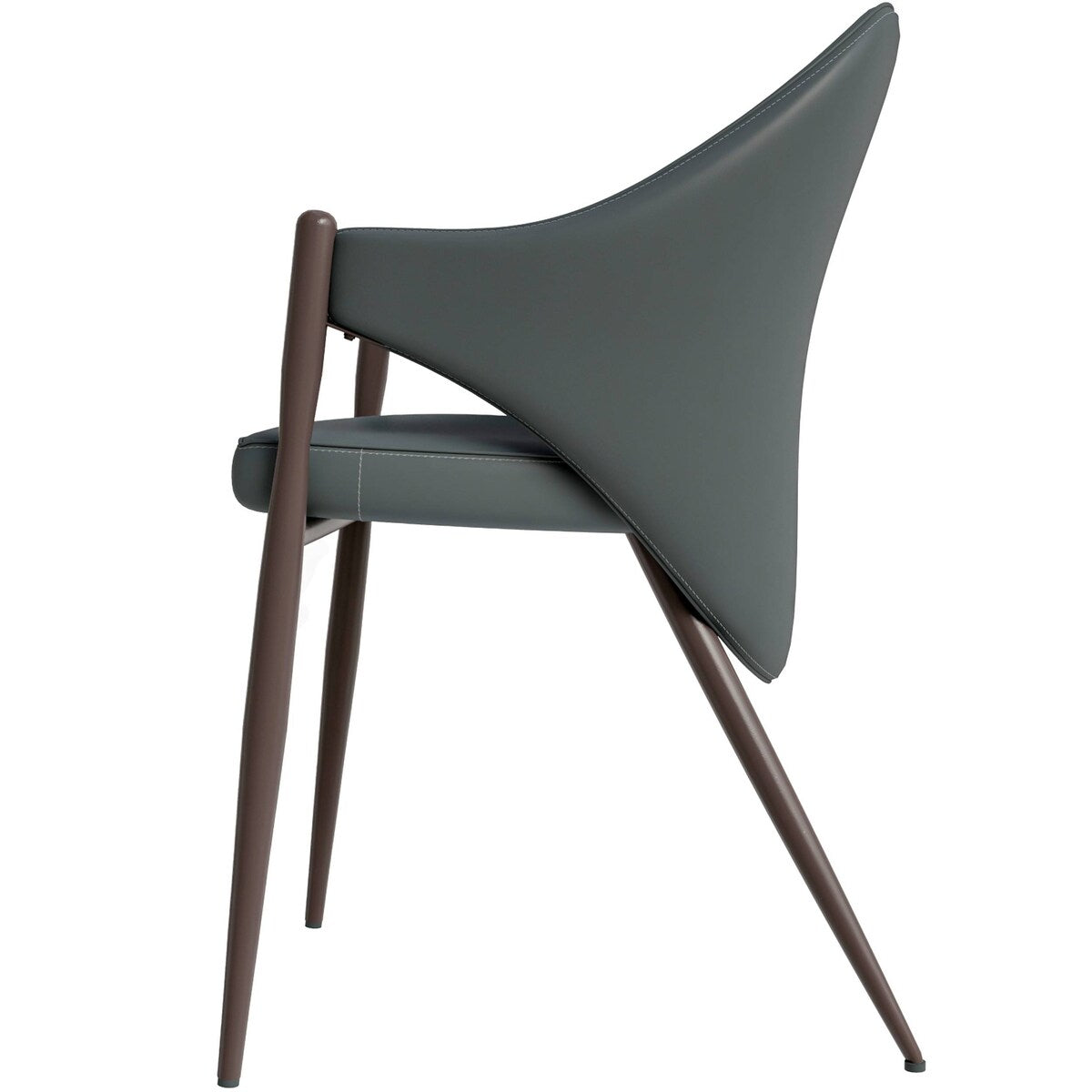 Sante Upholstered Leather Dining Chair with Powder Coated Steel Legs by LeisureMod