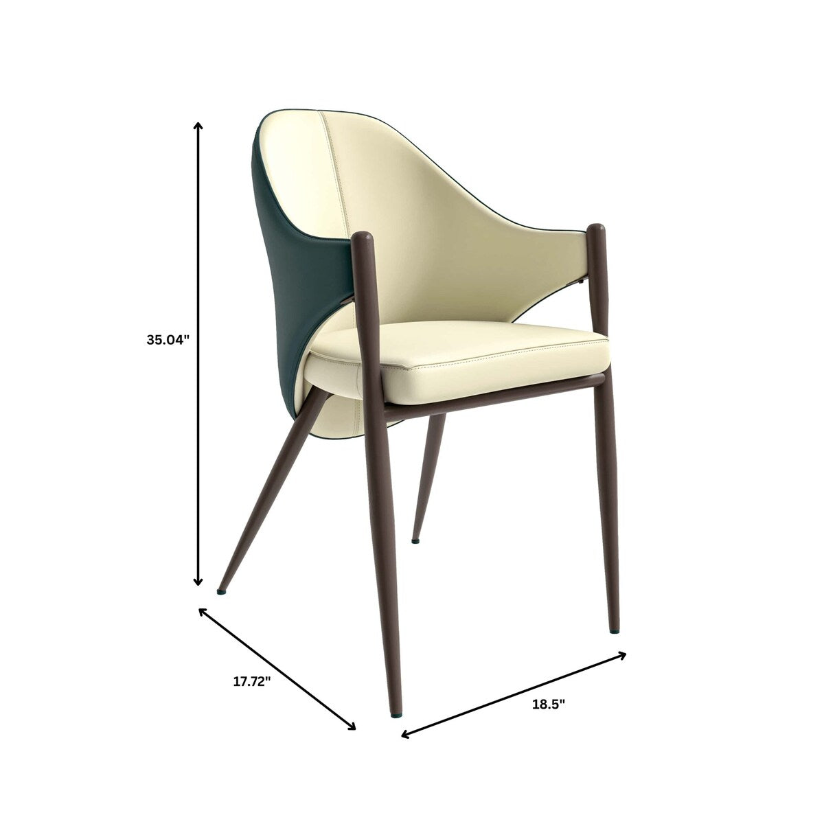 Sante Upholstered Leather Dining Chair with Powder Coated Steel Legs by LeisureMod