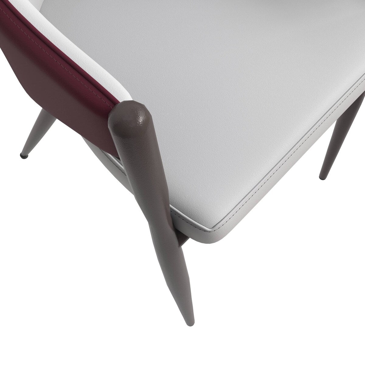 Sante Upholstered Leather Dining Chair with Powder Coated Steel Legs by LeisureMod