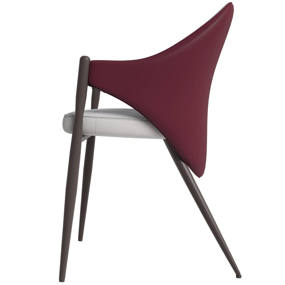 Sante Upholstered Leather Dining Chair with Powder Coated Steel Legs by LeisureMod