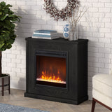 Santos 30" Wide Mantel Fireplace with Crystal Fireplace Insert