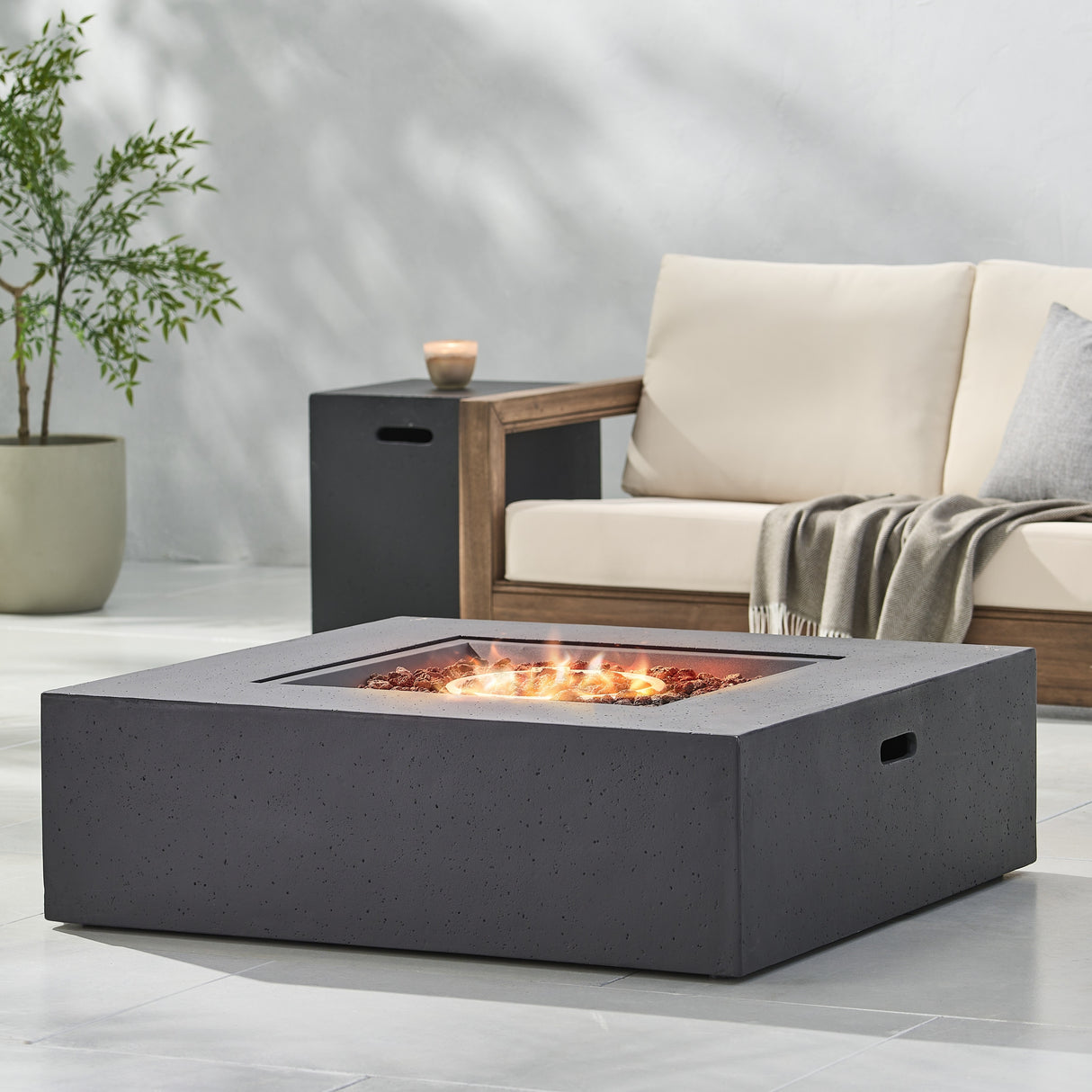 Santos Outdoor 40-in. Propane Firepit by Christopher Knight Home