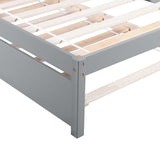 Sapace-saving Wooden Twin Size Platform Bed with Trundle and Headboard